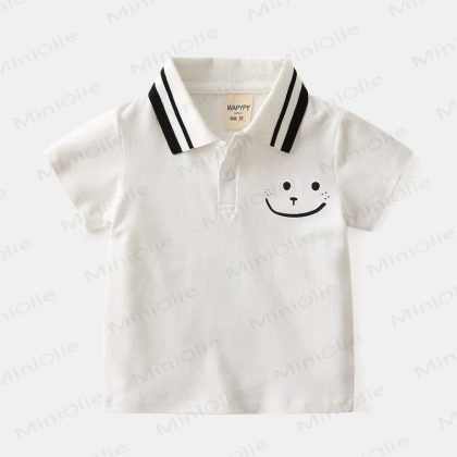Kid Boy Smile Face Polo Shirt