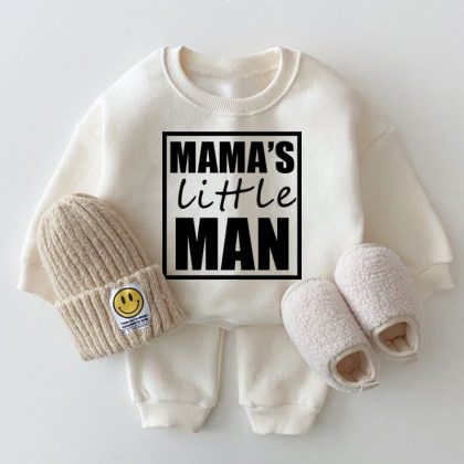 MAMA'S LITTLE MAN Baby Sweatshirt 2-piece Set