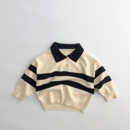 Toddler Polo Double Button Knitted Sweater