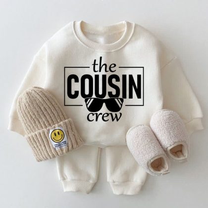 THE COUSIN CREW Baby White Sweatshirt 2-piece Set