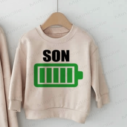MOMMY/SON/GIRL Mommy and Me Battery Sweatshirt