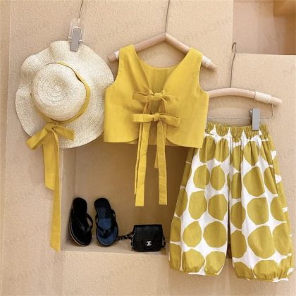 Toddler 2-Piece Yellow Dots Set with Hat