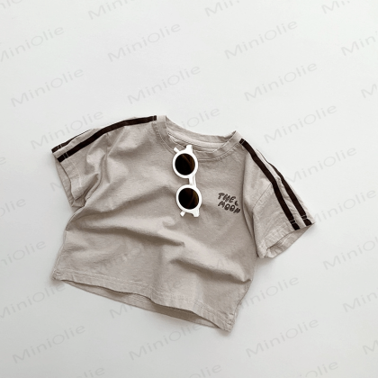 THE MOON Toddler Striped Sleeves T-Shirt