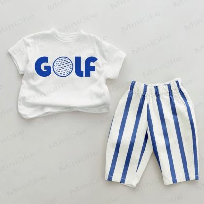 GOLF Baby Blue Vertical Striped 2-piece Set