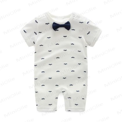 Baby Boy Beard Printed Romper