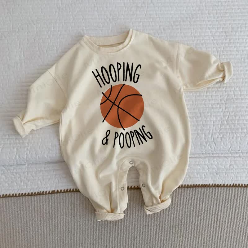 HOOPING & POOPING Baby Basketball Romper