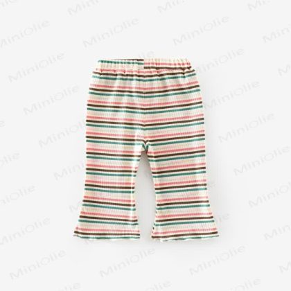 Baby Girl Colorful Striped Bell-bottomed Pants