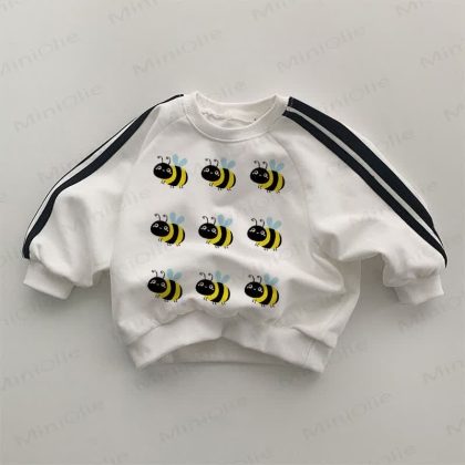 Baby Cute Bee White Sweatshirt