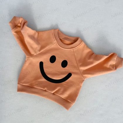 Baby Toddler Smile Face Orange Sweatshirt