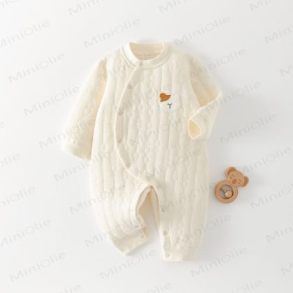 Baby Bear Patch Quilted Romper