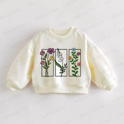 Baby Toddler Flower Illustration Sweatshirt