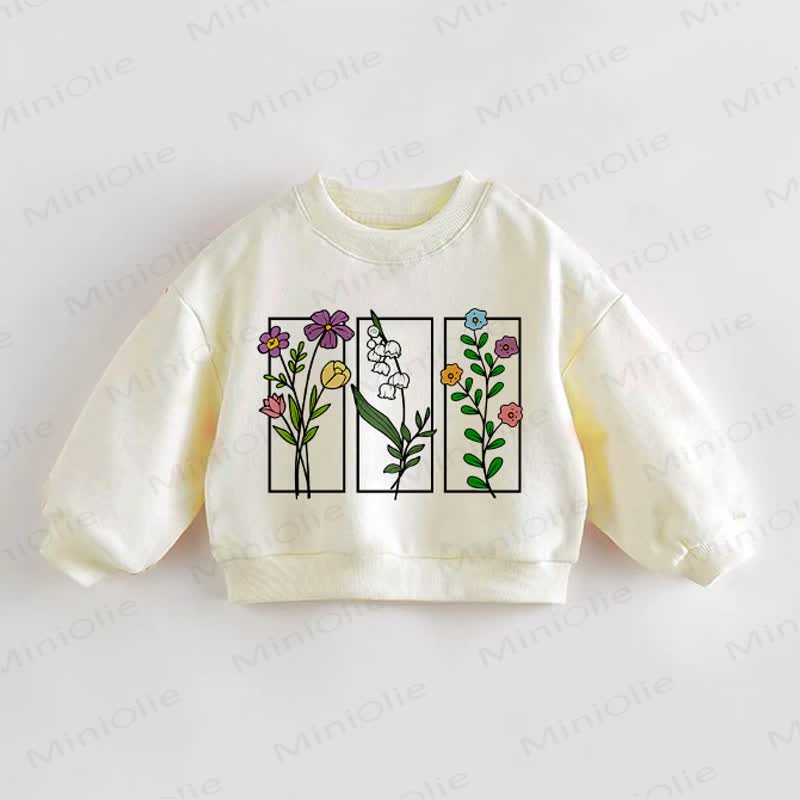 Baby Toddler Flower Illustration Sweatshirt