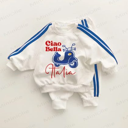 CIAO BELLA ITALIA Baby Blue Striped 2-piece Set