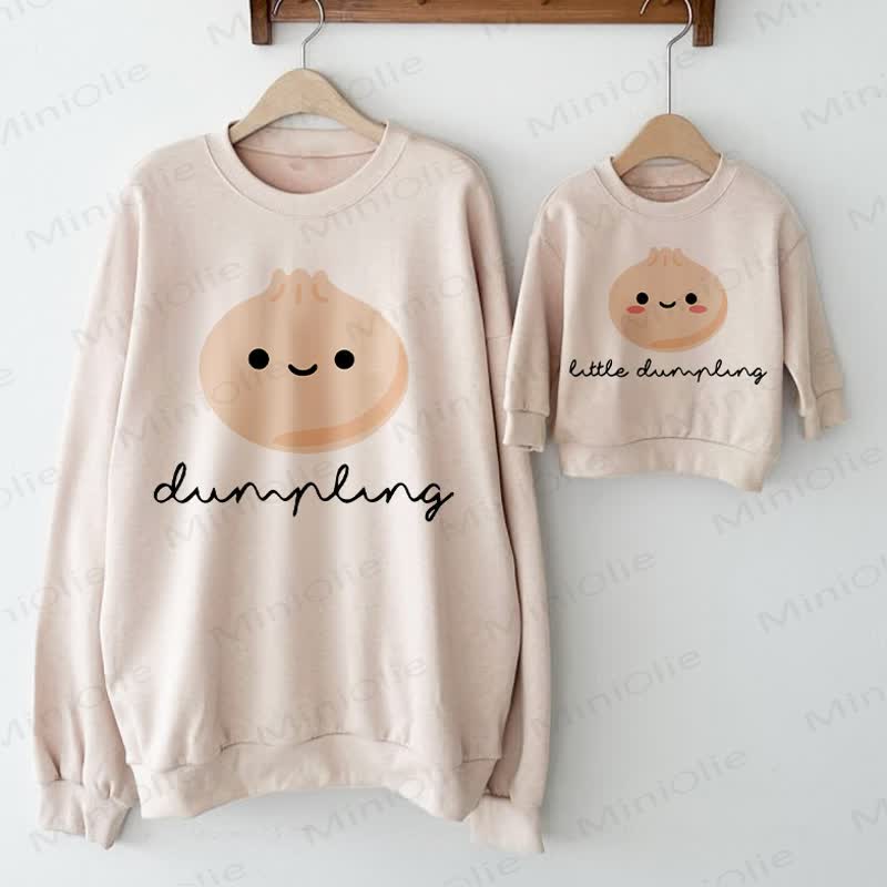 DUMPLING/LITTLE DUMPLING Baby Beige Family Sweatshirt
