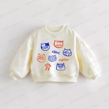 MEOW Baby Toddler Cats Sweatshirt