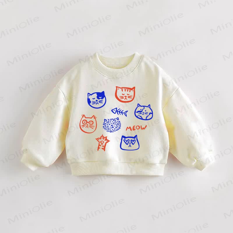 MEOW Baby Toddler Cats Sweatshirt