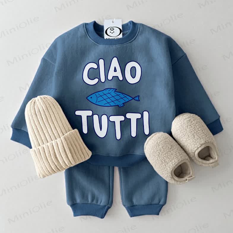 CIAO TUTTI Baby Blue Fish 2-piece Blue Set