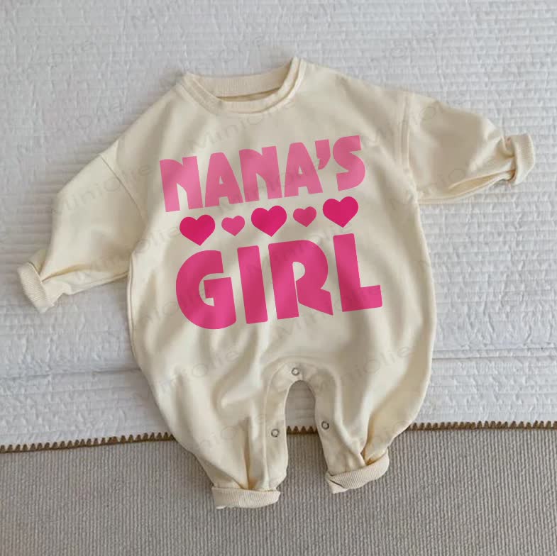 NANA'S GIRL Baby Beige Romper