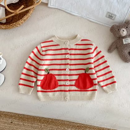 Baby Toddler Apple Striped Cardigan