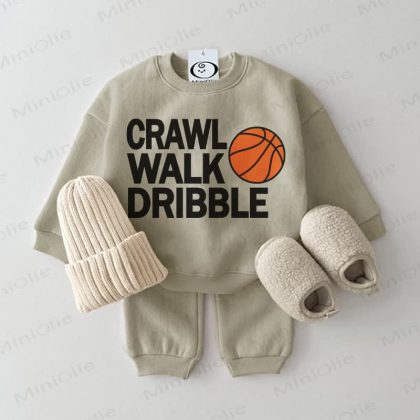 CRAWL WALK DRIBBLE Baby Basketball Grey Green 2-piece Set