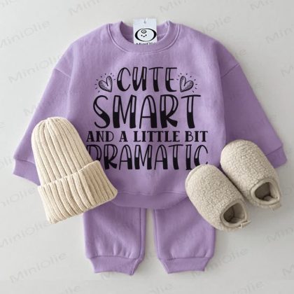 CUTE SMART AND A LITTLE BIT DRAMATIC Baby 2-piece Purple Set