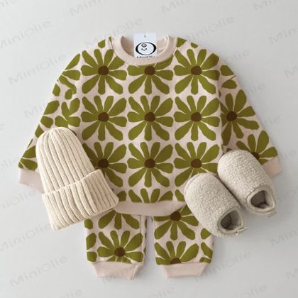Baby Green Flower Beige 2-piece Set