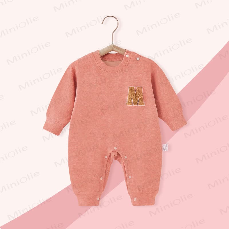Letter M Baby Fleece Lined Romper