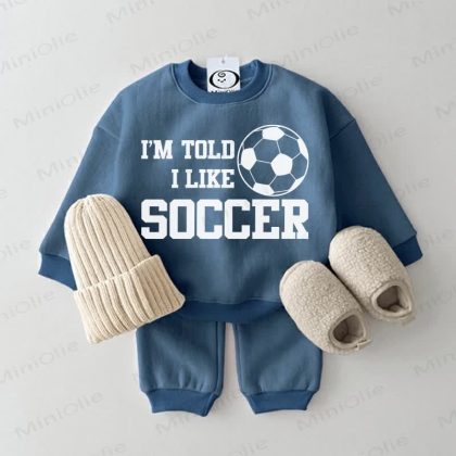 I'M TOLD I LIKE SOCCER Baby Sweatsuit 2-piece Set