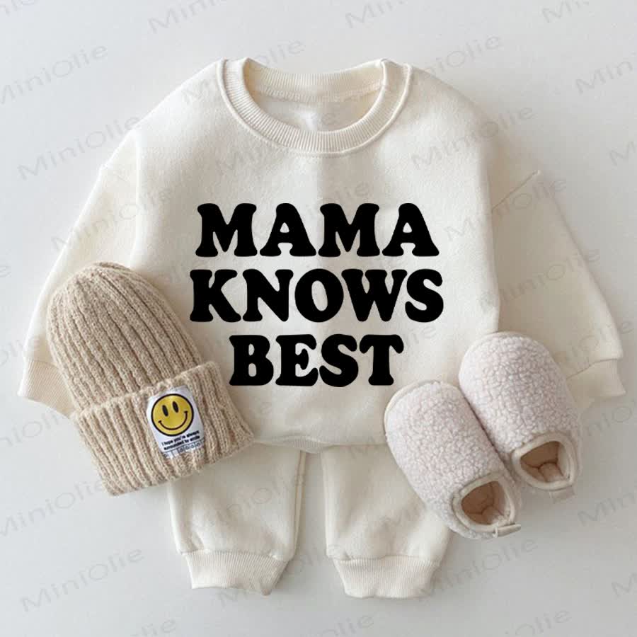 MAMA KNOWS BEST Baby Sweatshirt 2-piece White Set
