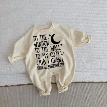 TO THE WINDOW Baby Toddler Beige Romper