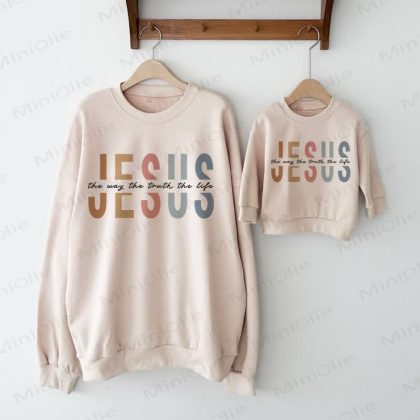 JESUS THE WAY THE TRUTH THE LIFE Baby Beige Family Sweatshirt