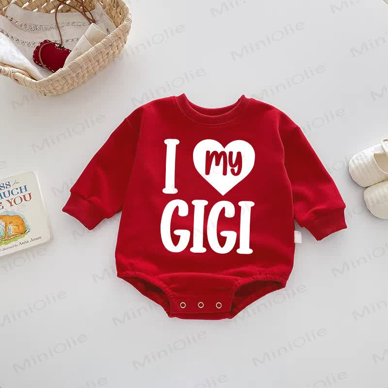 I MY GIGI Baby Heart Red Bodysuit