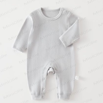 Baby Solid Color Newborn Round Neck Comfortable Romper