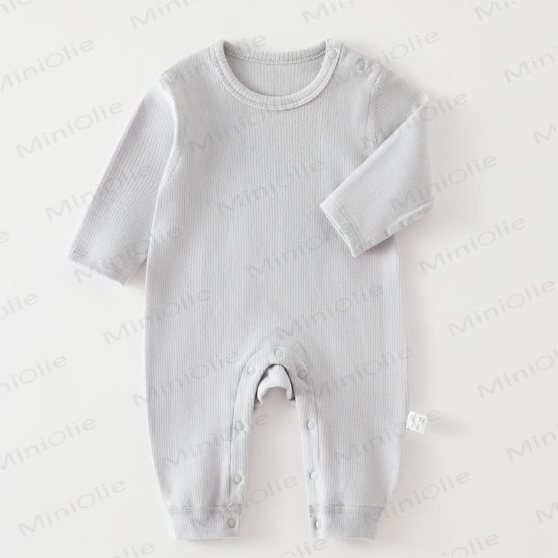Baby Solid Color Newborn Round Neck Comfortable Romper