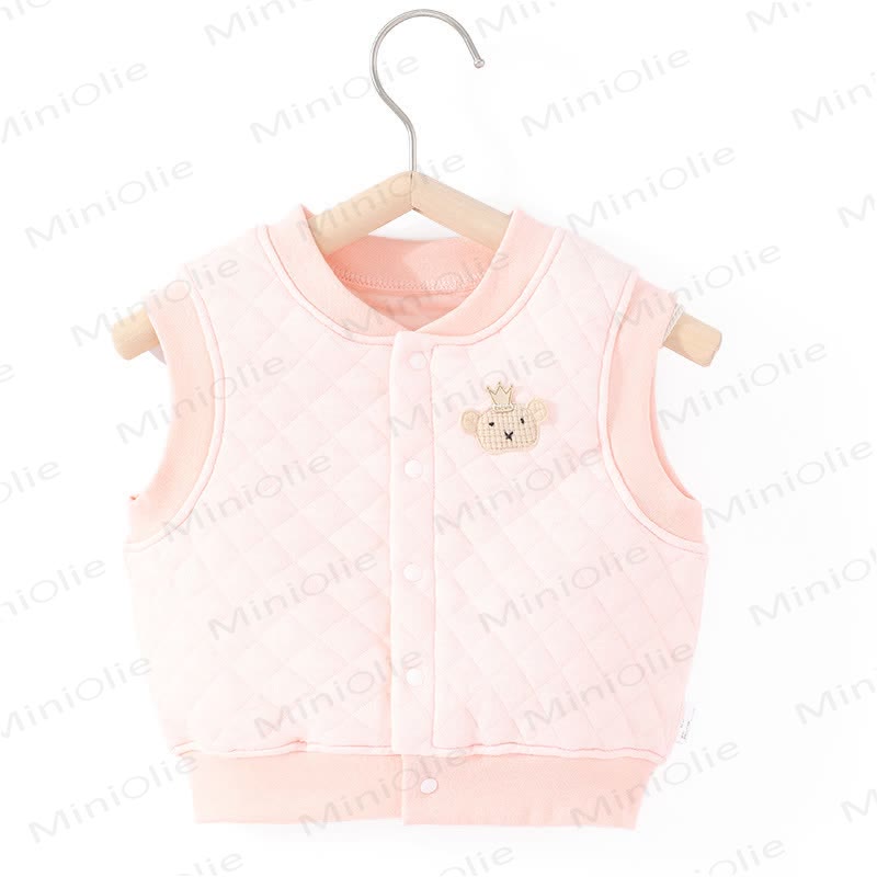 Baby Solid Color Quilted Vest Outerwear