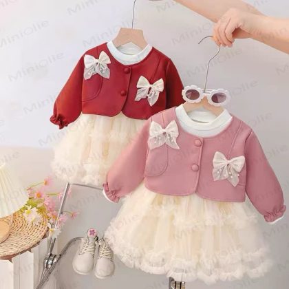 Baby Toddler Girl Bow Mesh Dress