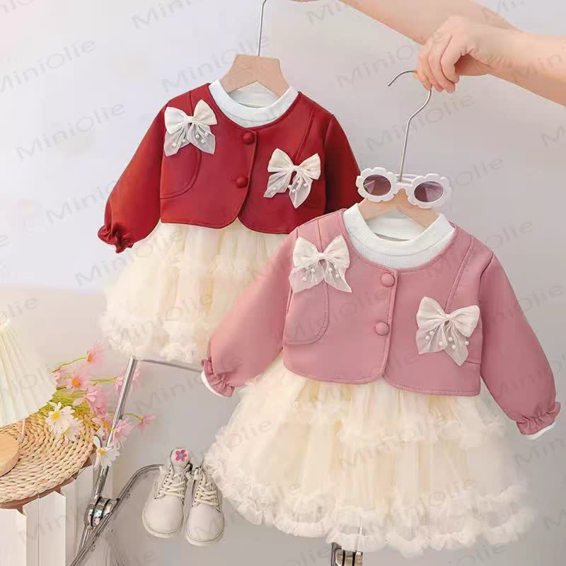 Baby Toddler Girl Bow Mesh Dress