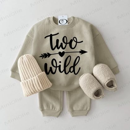 TWO WILD Baby Sweatshirt 2-piece Grey Green Set