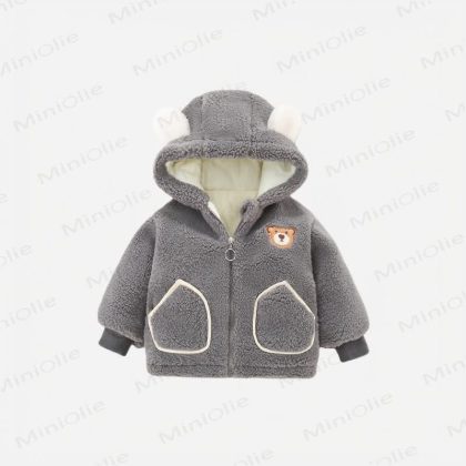 Baby Toddler Bear Print Fleece Outerwear