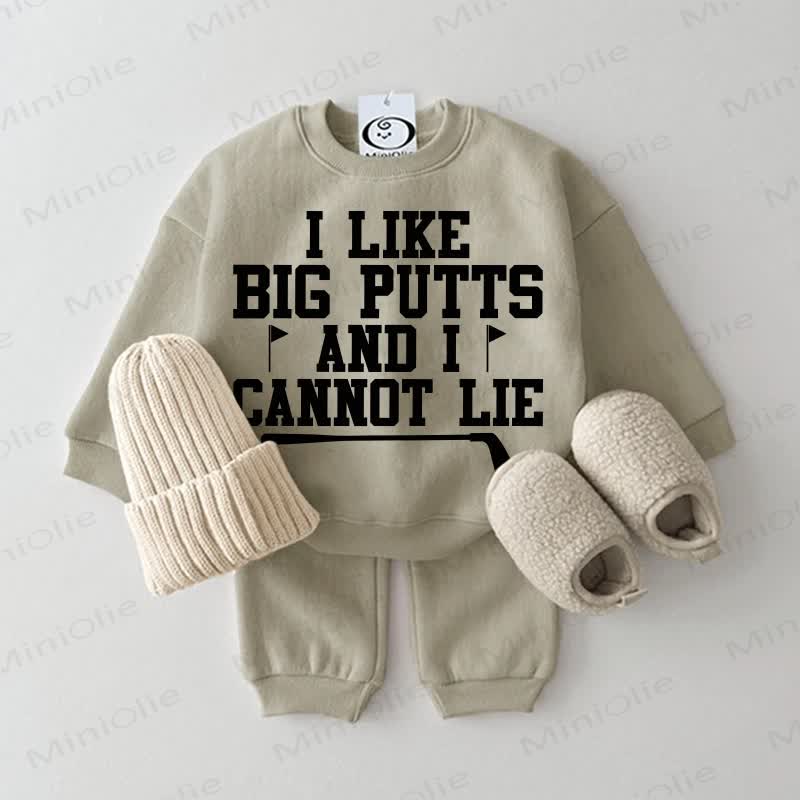 I LIKE BIG PUTTS AND I CANNOT LIE Baby Grey Green 2-piece Set