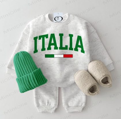 ITALIA Baby Sweatshirt 2-piece Grey Set
