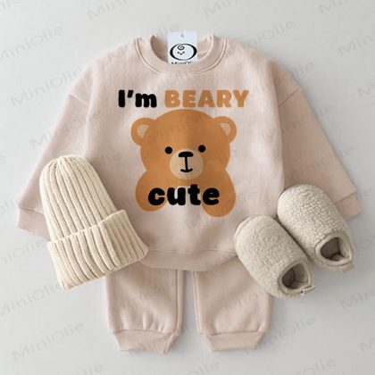 I'M BEARY CUTE Baby 2-piece Beige Set