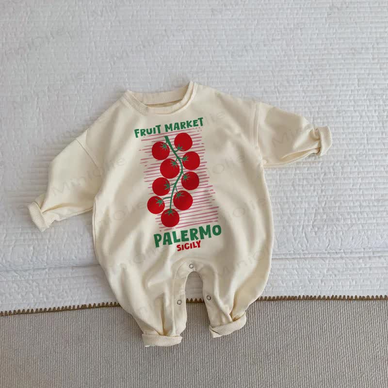 FRUIT MARKET PALERMO SICILY Baby Toddler Beige Romper
