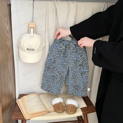 Baby Toddler Dinosaur Top & Leopard Print Worker Pants