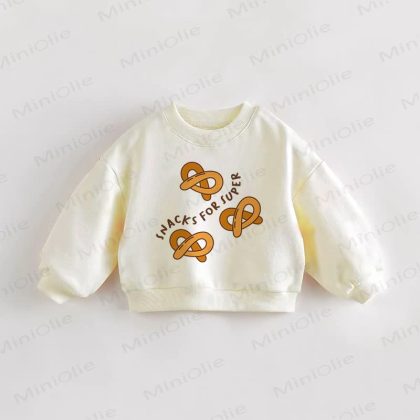 SNACKS FOR SUPER Baby Toddler Cream Sweatshirt