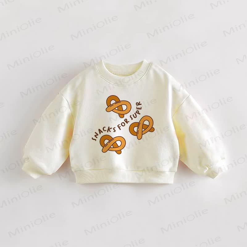 SNACKS FOR SUPER Baby Toddler Cream Sweatshirt
