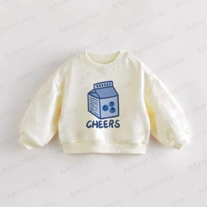 CHEERS Baby Toddler Cream Blueberry Juice Sweatshirt