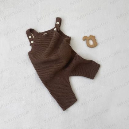 Baby Knit Solid Color Overalls