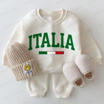 ITALIA Baby White Sweatshirt 2-piece Set