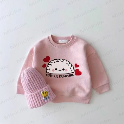 CUTE LIL'DUMPLING Baby Girl Pink Sweatshirt